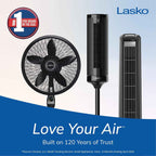 Lasko Oscillating Cyclone Pedestal Fan with Remote Control - Cooling Standing Fan for Bedroom, Living Room, and Home Office - Adjustable Height - 3 Quiet Speeds - 1843 - 18" Blade Diameter - Black
