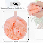 FARMOGA Bath Loofah Sponge Body Scrubber Shower Sponge Exfoliating Mesh Pouf Shower Ball Bath Sponges for Women and Men Bathing Accessories (4Pack 50G Colorful)