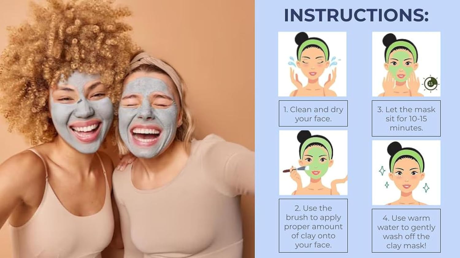 ClayCo! 10 Piece Clay Mask Variety Kit for Men & Women Facial and Skin Care, Clay Face Mask Set (Rose, Dead Sea, Green Tea, Aloe Vera, 24K Gold)
