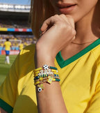 Soccer Cup Soccer Bracelets for Women Men, Stackable Soccer Jewelry Game Day Fan Accessories Gifts for Soccer Fans