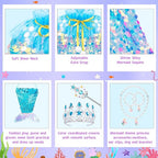 Meland Princess Dress Up for Girls 3-8, Mermaid Cape with Crown, Dress Up Clothes Birthday Gift Toys for Girls Toddlers
