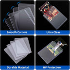 3"X 4" Card Sleeves Hard Plastic, Arjiekwei Baseball Cards Protectors Plastic, Premium Card Sleeve Holder for Trading Sports Baseball Football Game Cards (100 Rigid Sleeves)