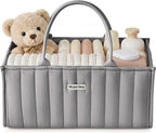 Blissful Diary Baby Diaper Caddy Organizer, Stylish Storage Basket for Newborn Essentials and Diaper Station, Gift for Baby Shower and Registry Must-Have