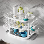 Baby Bottle Drying Rack,3-Tier Large Capacity Countertop Organizer with 360° Ventilation, Removable Drip Tray, Non-Slip Base – Easy to Clean Bottle Holder for Baby Accessories