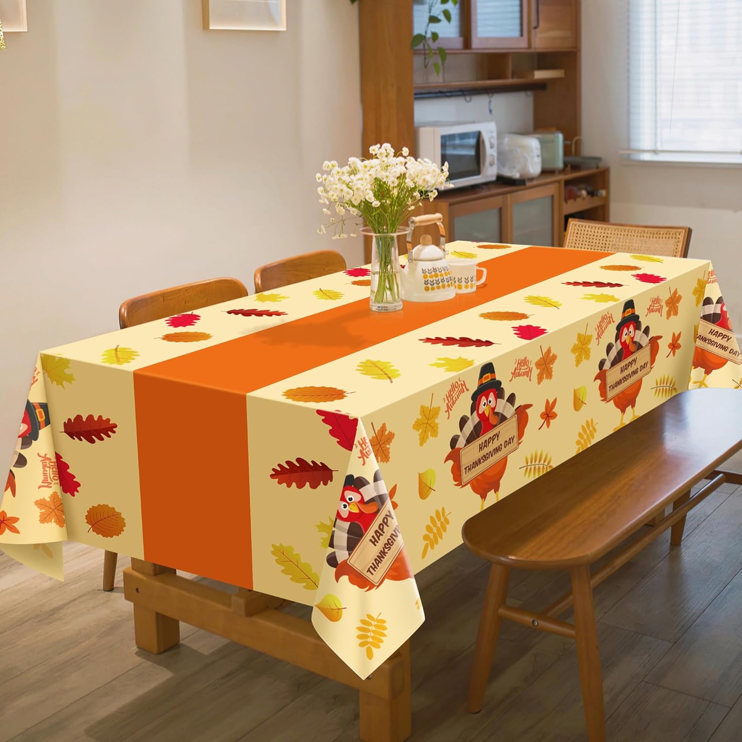 Summer Party Decorations - Summer Decorations for Home - 2 Pack Disposable Plastic Tablecloth | Floral Tablecloth for Mothers Day Wildflower Butterfly Birthday Garden Party Decorations