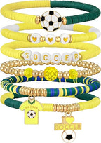 Soccer Cup Soccer Bracelets for Women Men, Stackable Soccer Jewelry Game Day Fan Accessories Gifts for Soccer Fans