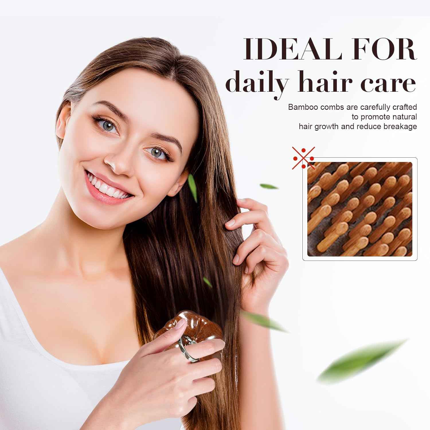 Wooden Scalp Massager for Hair Growth Support, Bamboo Scalp Massager Brush for Head Relaxation, Scalp Stimulation & Hair Oil Distribution, Natural Wooden Massager for Face and Body Care