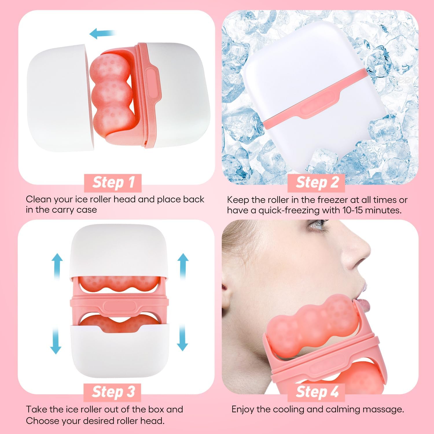 Fronnor Ice Roller for Face,Eyes,Cooling to Tighten Brighten Complexion,Soothing Skin Care Tool,Massager Under Eye Puffiness,Gift for Women