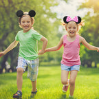 20 Pack Mouse Ears Solid Bow ears Headband for Birthday Party Supplies and Mouse Themed costume Cosplay Decoration