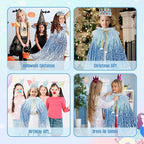 Meland Princess Dress Up for Girls 3-8, Mermaid Cape with Crown, Dress Up Clothes Birthday Gift Toys for Girls Toddlers