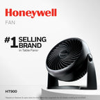 Honeywell TurboForce Air Circulator, Small Tabletop Fan, Quiet Personal Fan for Home or Office, 3 Speeds, 90 Degree Pivoting Head