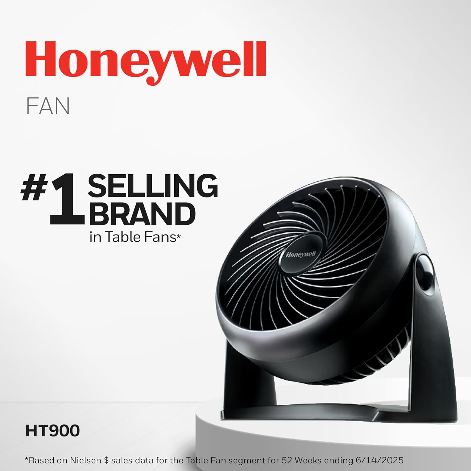 Honeywell TurboForce Air Circulator, Small Tabletop Fan, Quiet Personal Fan for Home or Office, 3 Speeds, 90 Degree Pivoting Head