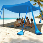 besuhot Beach Tent Sun Shelter 10x10FT Beach Shade Canopy with 8 Sandbags, UPF 50+ Protection Beach Shade Canopy, Outdoor Tent for Beach Camping Trips, Fishing, Backyard