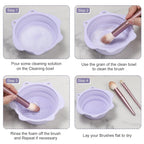 Makeup Brush Cleaner, Etercycle Foldable Silicone Brush Cleaner Bowl Srubber, Portable Washing Tools for Makeup Brush,Powder Puff,Sponge