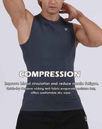 5 Pack Men's Athletic Compression Shirts Sleeveless Workout Tank Top Sports Base Layer Running Basketball