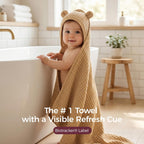 Momcozy Baby Towels, 6-Layer 100% Cotton Muslin Hooded Baby Towel Set for Newborn, Infant & Toddler, Soft Absorbent Baby Bath Essentials, Large 32 x 32 Inch