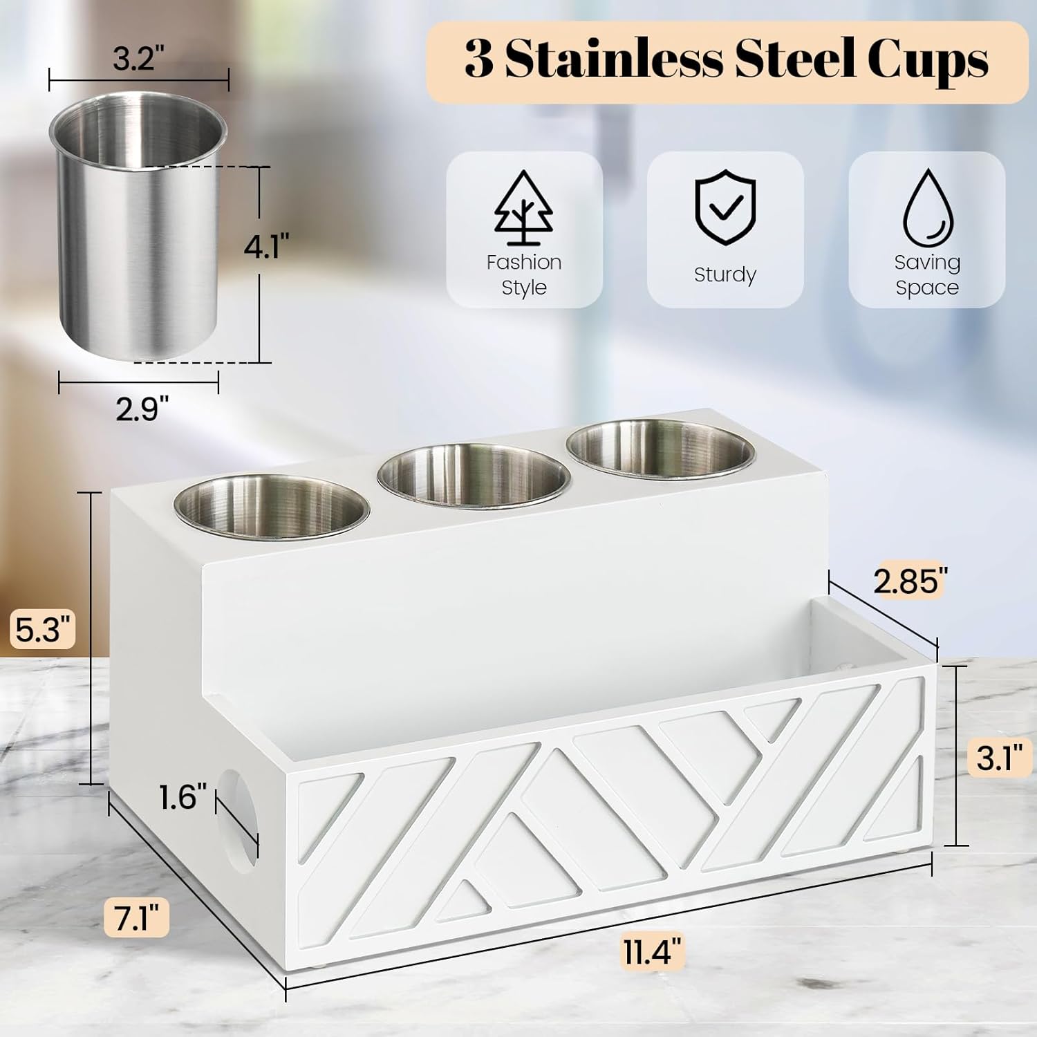 Hair Tool Organizer, Hair Dryer Holder with Drawer, Bathroom Countertop Organizer for Bathroom Accessories, Blow Dryer Organizer for Hair Styling Tools, Vanity Organizer for Bathroom, Vanity, Kitchen