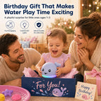 ANGGIKO Baby Bath Toys, Pool Water Table Toy for Babies, Toddler Bath Toys for Kids Ages 1-3, Light Up Whale Bath Toy Sprinkler 1 Year Old Boy Girl Gift Summer Bathtub Fountain Baby Toy 6-12-18 Months