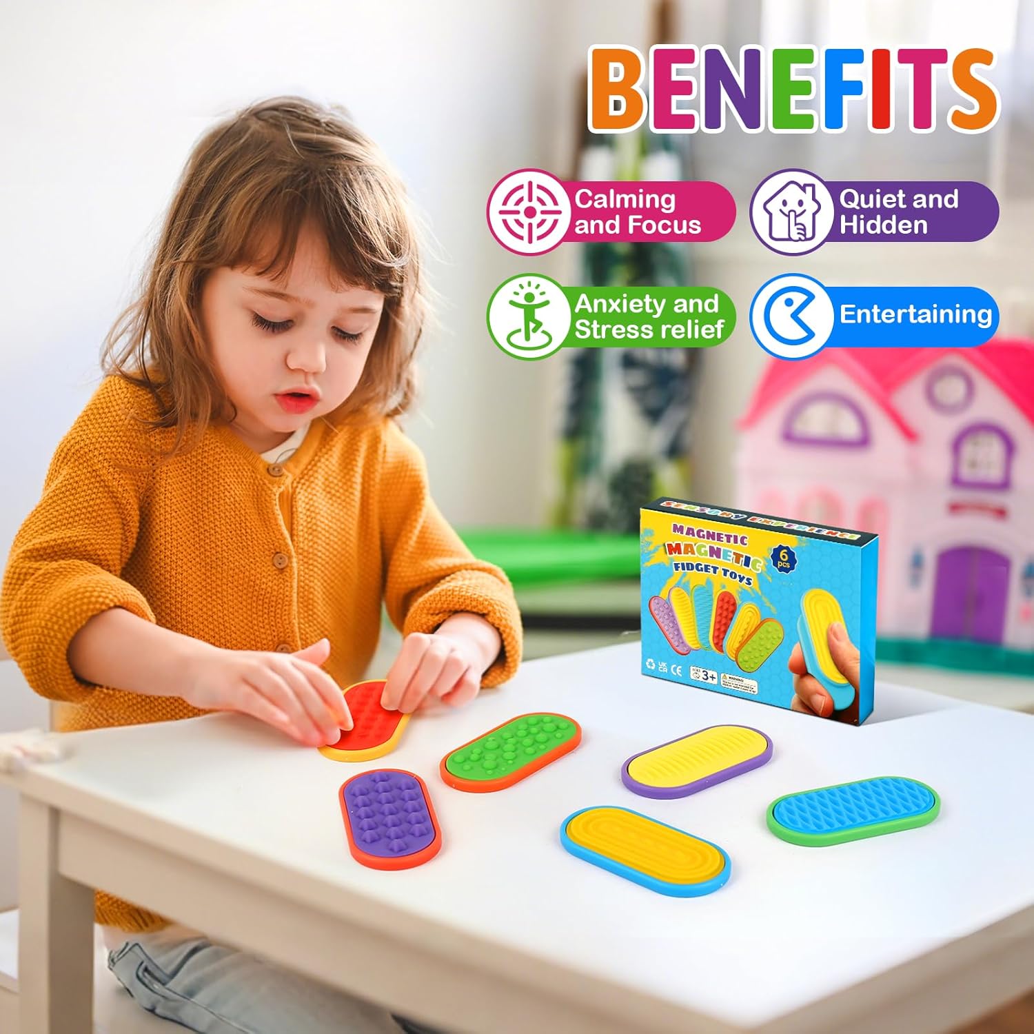 Ziogogco Silicone Magnetic Slider Toys，for Adults & Teens, Relieves Stress and Anxiety in Children with Autism. A Must-Have Toy for Office Desk Toy, Stocking Stuffers for Women Men Teen Gift