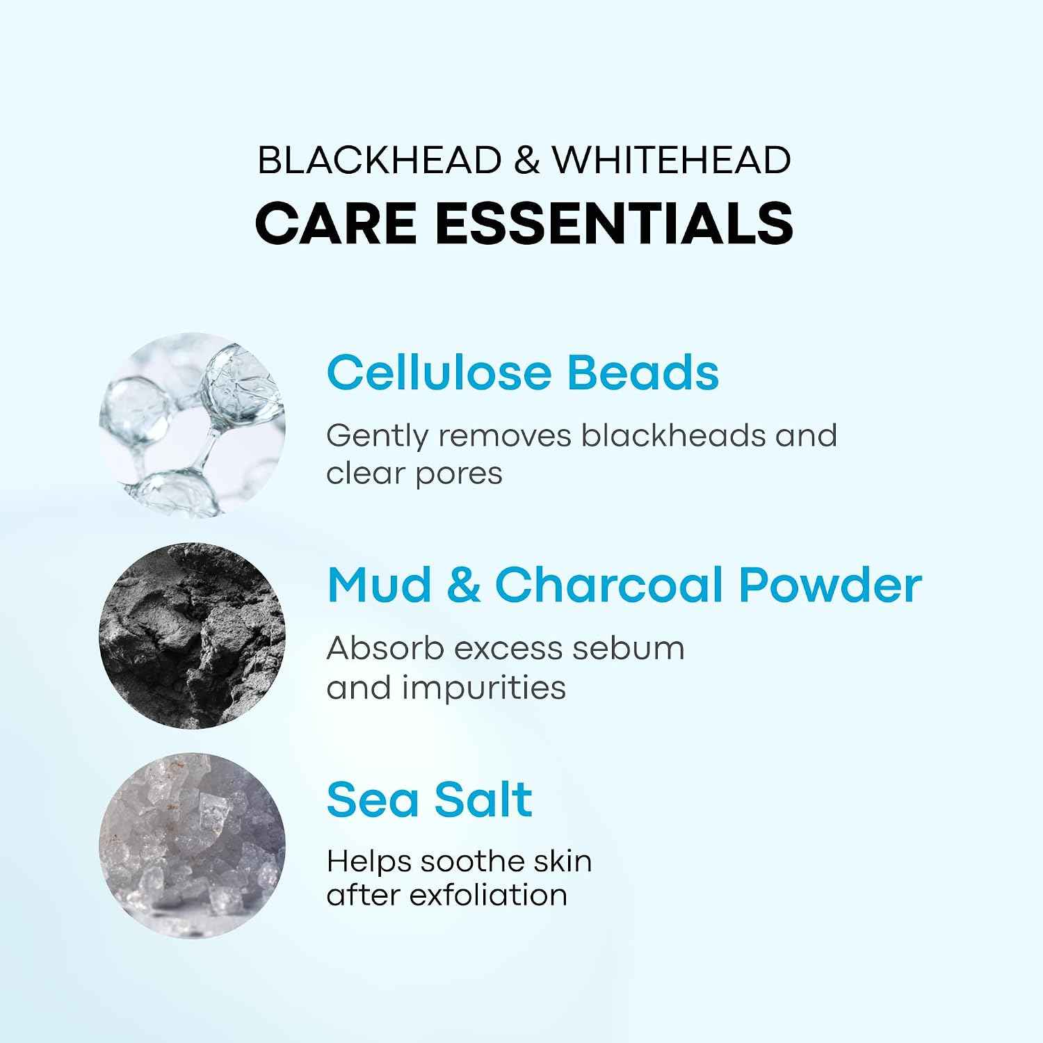 Tako Pore Blackhead Remover Scrub Stick Charcoal & Dead Sea Salt Exfoliator for Blackheads, Whiteheads, Pore Cleansing & Oil Control, 0.8 oz