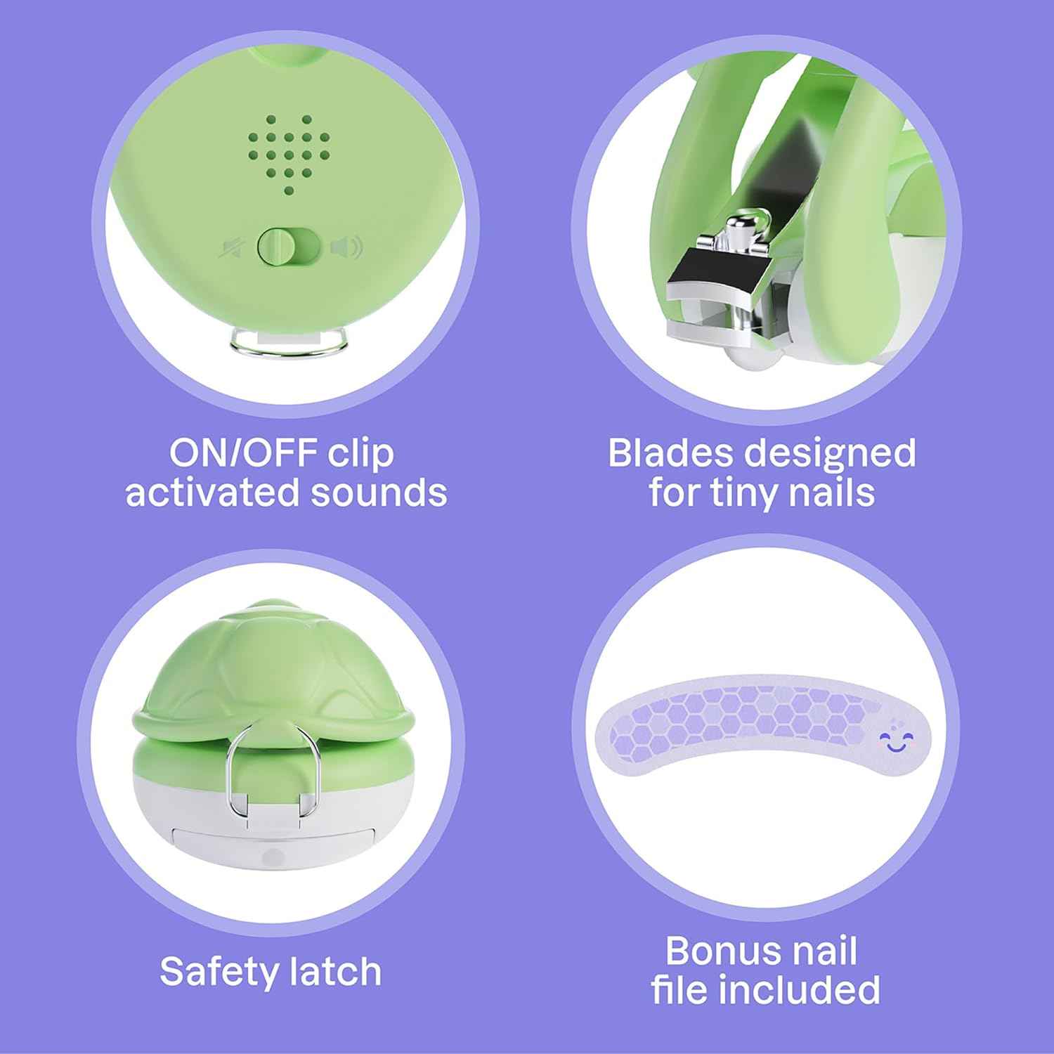 Playhouse MD Interactive Baby Nail Clipper for Newborn, Infant & Toddler - Ergonomic Nail Trimmer with Safety Latch, 20+ Optional Sounds, Bonus Nail File, Baby Nail Care Kit