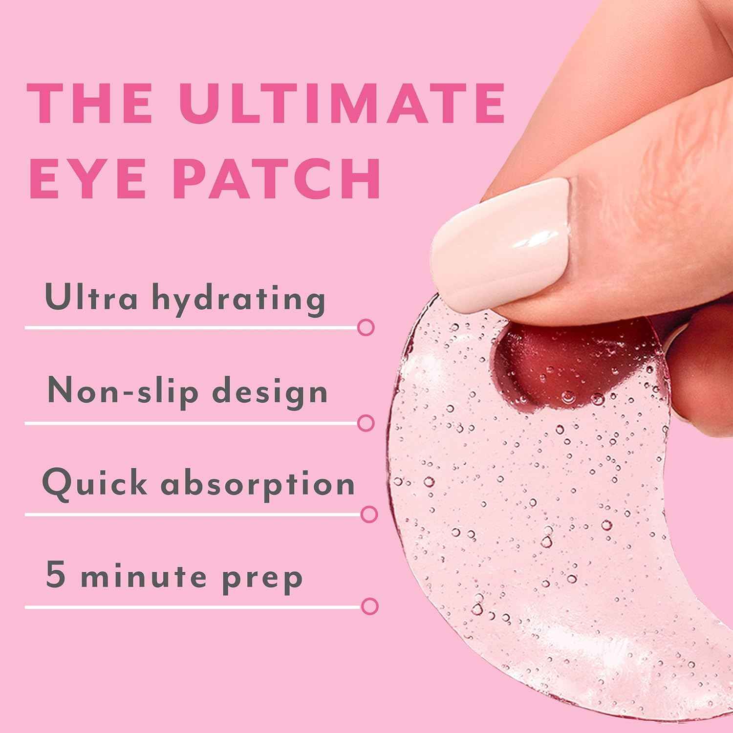 Serve Chilled Rosé Hydrating Under Eye Patches – Hyaluronic Acid & Antioxidant-Infused Eye Masks to Reduce Dark Circles, Puffiness & Fine Lines - Ideal Skincare Essentials (5 Pairs)