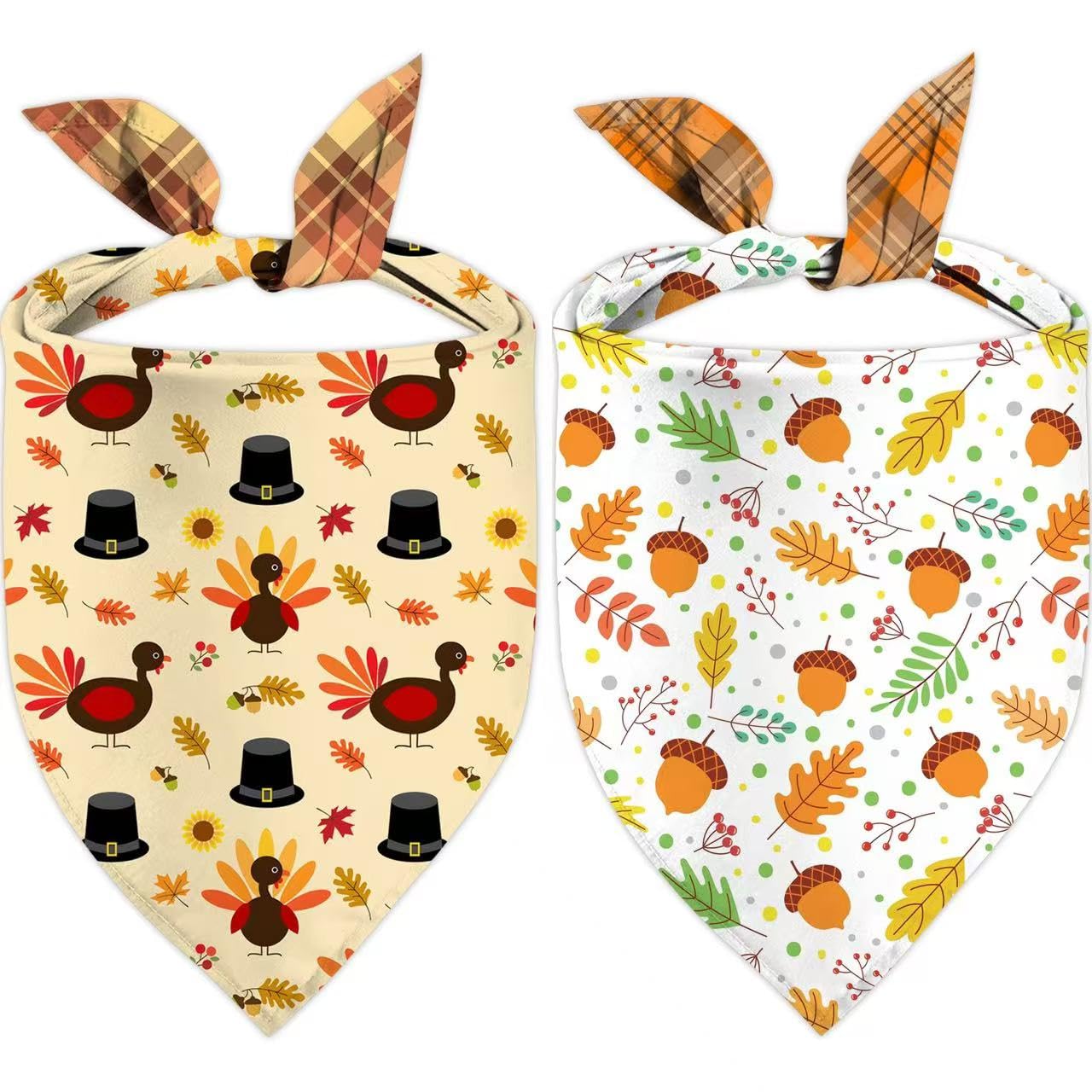 Christmas Dog Bandana Set – 2 Pack Red & Green Plaid Pet Scarf