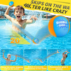 Bambilo Water Skipping Ball | 2-Pack Bounce Balls | Water Bouncing Beach Balls & Grip Ball | Pool Toys for Kids Age 5-8-12 | Great Summer Water Toy for Beach Swimming Pool River Lake