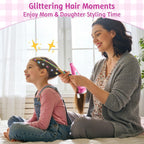 DIY Hair Salon Toys for Girls, Hair Gem Stamper Kit And Hair Rope Braider, Bling Hair Jewels Styling Tool with Glitter Diamonds Comb Beads Accessories Christmas Birthday Gifts for Girl 3 4 5 6 7 8-12