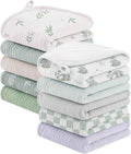 Bearmoss 10 Pack Muslin Burp Cloths, Soft Absorbent Baby Burping Cloths for Unisex Boys and Girls, Newborn Essentials Large Extra Washcloths, 20x10 inches