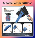 QWB Inverted Umbrella with Carabiner Handle, Compact Wind Proof Umbrellas For Rain and Sun Protection, Portable Reverse Folding Umbrella, Car Umbrella for Women Men, 10 Ribs