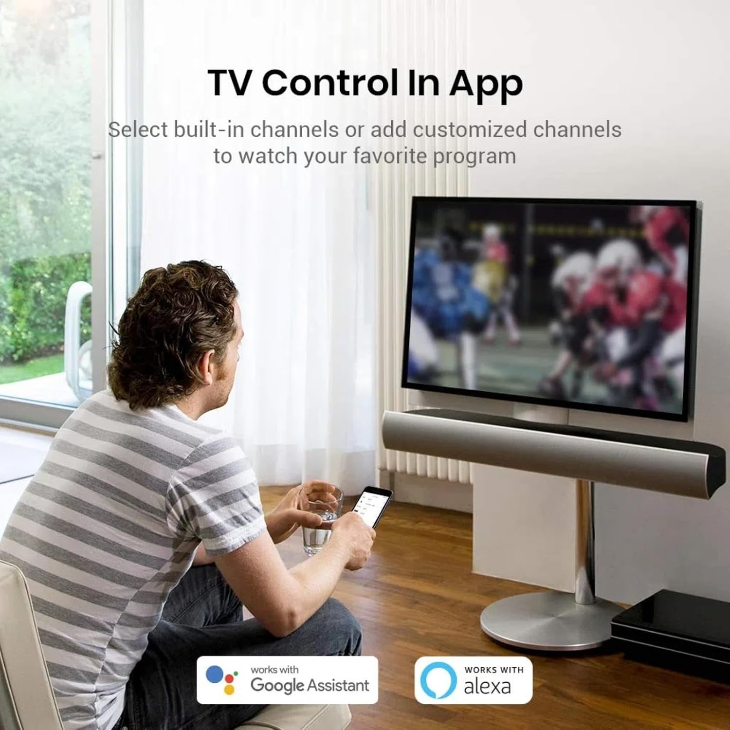 BroadLink RM4mini Smart Remote Hub - WiFi IR Blaster for TV Remote, Smart AC Controller, Works with Alexa/Google Home/IFTTT | TV Smart Remote Works with Alexa/Google Home/IFTTT, 360° 38KHz IR Blaster, Voice Control, Only Support 2.4GHz WiFi