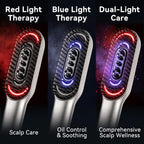 Dayln Electric Scalp Massager Hair Oil Applicator, Cordless Vibration Head Massager, Red Light Hair Brush, Deep Clean Comb for Home & Travel Silver
