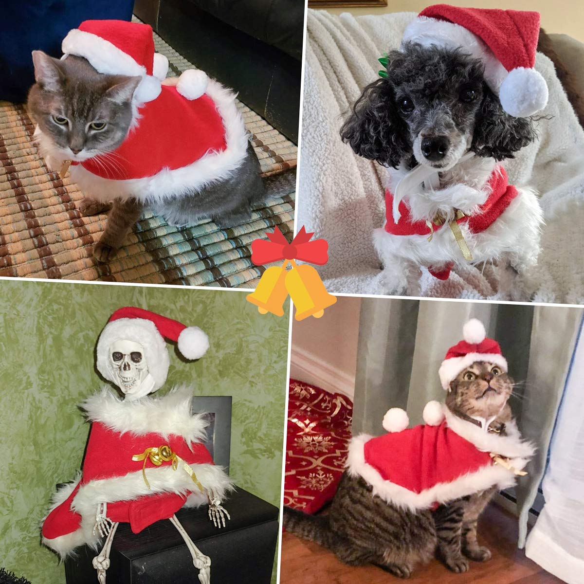 Cat Christmas Costume – Santa Hat & Cloak for Cats and Dogs