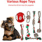 Christmas Dog Toys Bulk 15 Pack – Holiday Puppy Chew & Rope Gift Set