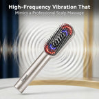 Dayln Electric Scalp Massager Hair Oil Applicator, Cordless Vibration Head Massager, Red Light Hair Brush, Deep Clean Comb for Home & Travel Silver