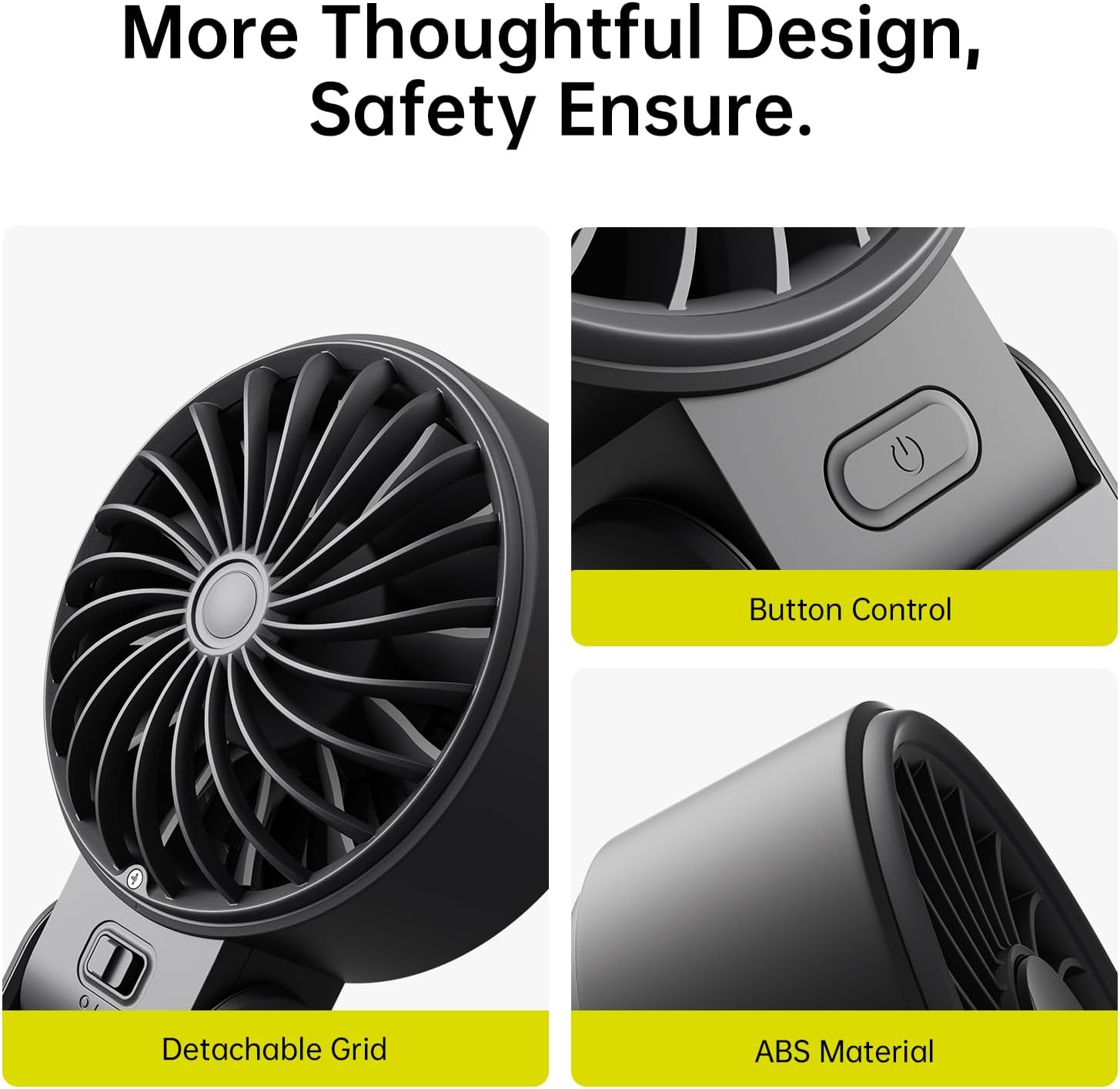 JISULIFE Handheld Fan Life7 – Ultimate Flexibility: Wide & Strong Airflow, 19.5H Max Cooling, 5000mAh Rechargeable, 5-Speed, LED Display, 3 IN 1 Portable Fan for Travel, Concerts, Sports Events