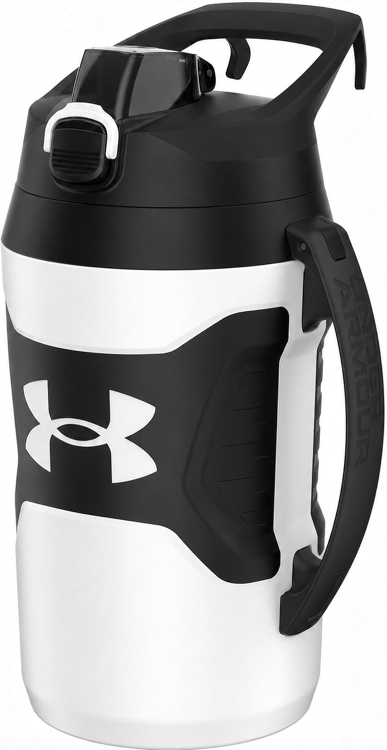 Insulated Water Bottle with Handle & Fence Hook, Half Gallon Sports Water Jug, Leak-Resistant & BPA-Free for Baseball, Football & Gym