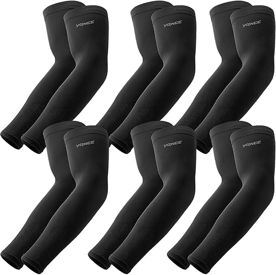 YQXCC Arm Sleeves, Cooling UV Sun Protection Sports Compression Sleeves for Men Women, Golf Basketball Arm Sleeves