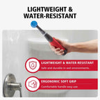 Rubbermaid Reveal Power Scrubber 18-Piece Kit, Cordless Electric Battery Powered Scrub Brush, Water Resistant, for Home/Kitchen/Bathroom/Grout/Tile/Shower/Tub