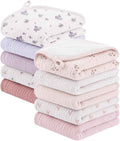 Bearmoss 10 Pack Muslin Burp Cloths, Soft Absorbent Baby Burping Cloths for Unisex Boys and Girls, Newborn Essentials Large Extra Washcloths, 20x10 inches