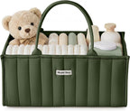 Blissful Diary Baby Diaper Caddy Organizer, Stylish Storage Basket for Newborn Essentials and Diaper Station, Gift for Baby Shower and Registry Must-Have