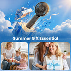 Portable Handheld Fan, 10000mAh Rechargeable Personal Fan for 40H, 6-Inch Ultra Quiet Foldable Hand Fan, 5-Speed Gentle Airflow Battery Operated Fans for Travel Outdoor Lash Makeup Gifts for Women