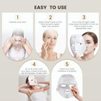 LED Face Mask Light Therapy,LED Light Therapy Mask for Face，Portable 7 Colors LED Facial Skin Care Mask for Home Use,Rechargeable