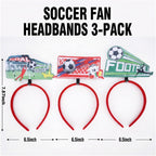 Soccer Headbands 2026 World Cup Party Accessories,Soccer Decorations and Fan Gear Sports Themed Party Favors & Decorations 3PCS