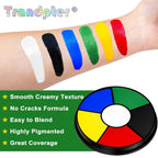 6 Color Face Paint Wheel for Football – Waterproof Face Body Paint Cream, Portable Design with Red White Blue Yellow Green Black, Hypoallergenic Non-Toxic for Soccer Fans Game Day Tailgate