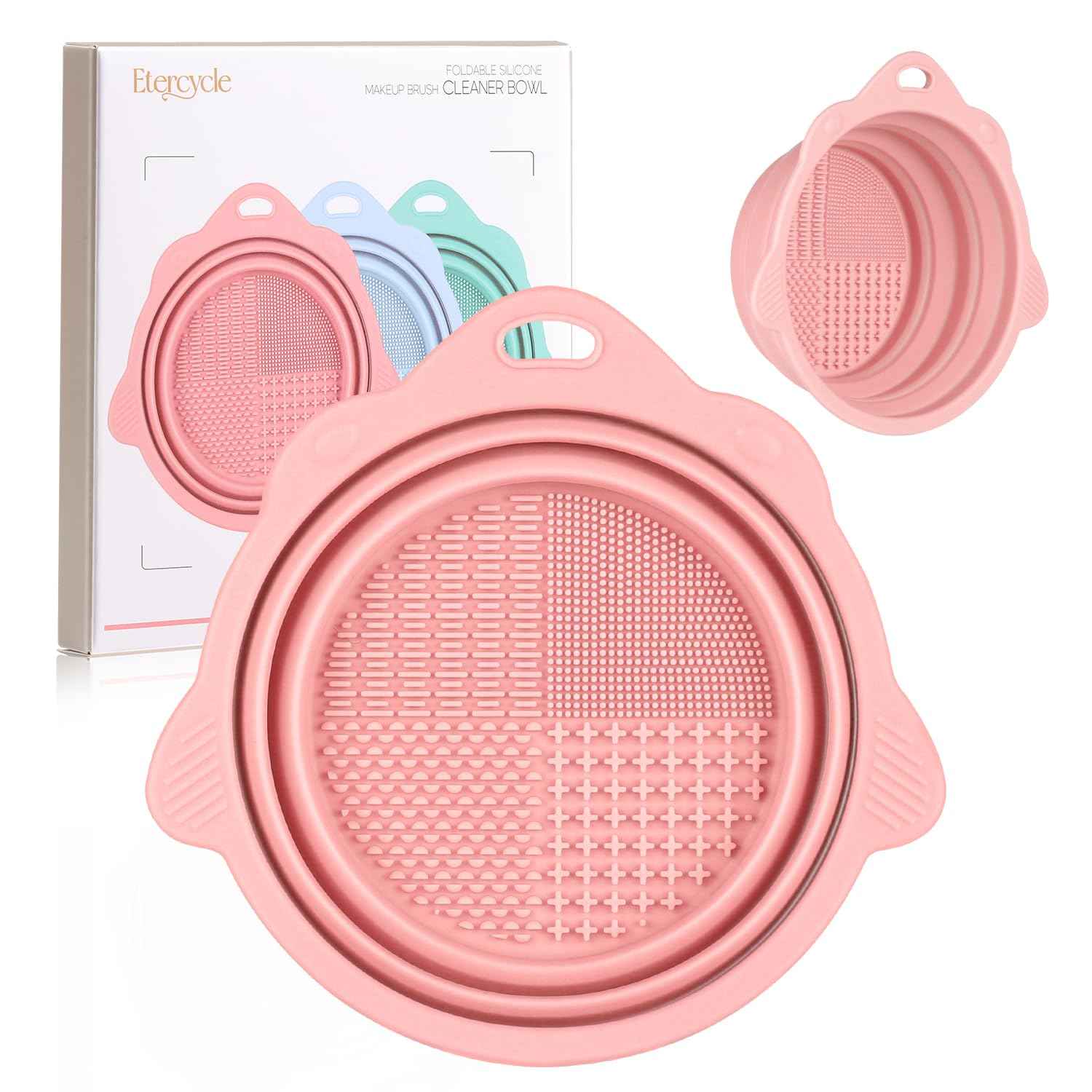 Makeup Brush Cleaner, Etercycle Foldable Silicone Brush Cleaner Bowl Srubber, Portable Washing Tools for Makeup Brush,Powder Puff,Sponge