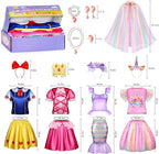 LIMIROLER Princess Dress Up Clothes for Little Girl Role Play Costume Gift Set Princess Dress Up Toys for Toddler Girls