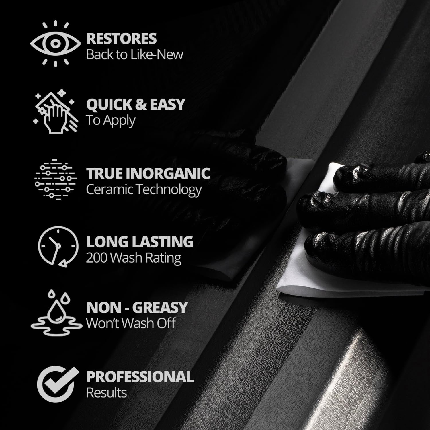 CERAKOTE® Ceramic Trim Coat Kit - Quick Plastic Trim Restorer - Ceramic Coating Guaranteed Restoration to Last Over 200 Washes – A Ceramic Coating, Not a Dressing | Quick Plastic Trim Restorer, Guaranteed Restoration Over 200 Washes