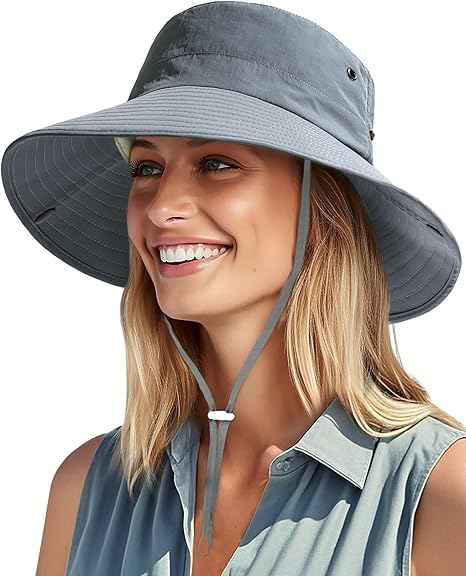 Sun Hats for Women Ponytail Wide Brim Summer Packable Cowboy Hat | 100% Nylon, Convertible Cowboy Style, Foldable & Packable, Adjustable Drawstring, Ideal for Hiking, Gardening, Beach Boating